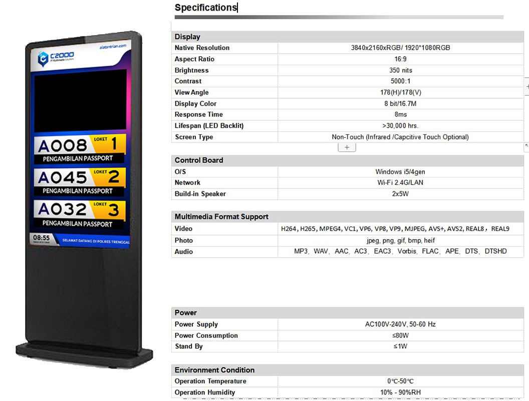 Standing Digital Signage